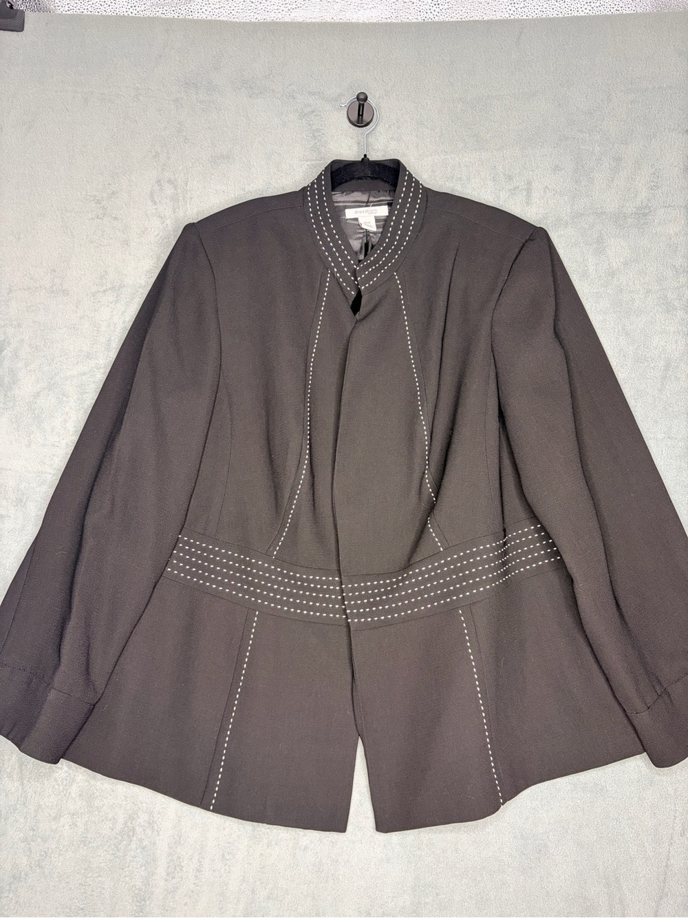 Dressbarn Black Women's Embellished Stitching Jacket
